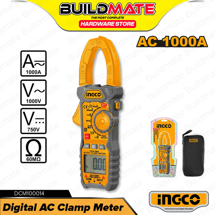 BUILDMATE Ingco Digital AC Clamp Meter 6000 Counts Voltage Voltmeter Tester Electrical Test Tool - IPT