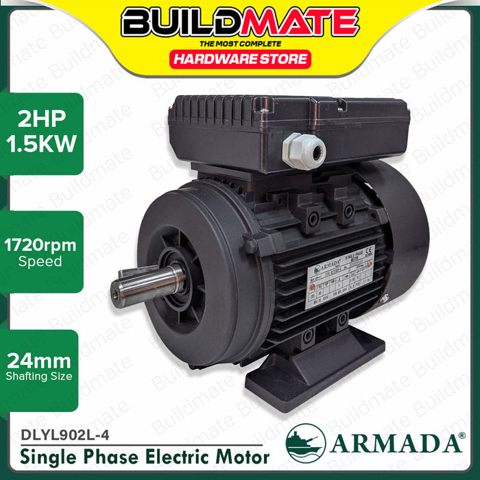 BUILDMATE Armada Italy 2hp Electric Motor with 24mm Shaft IP55 Motor Single Phase DL Series Motor DLYL-902L-4