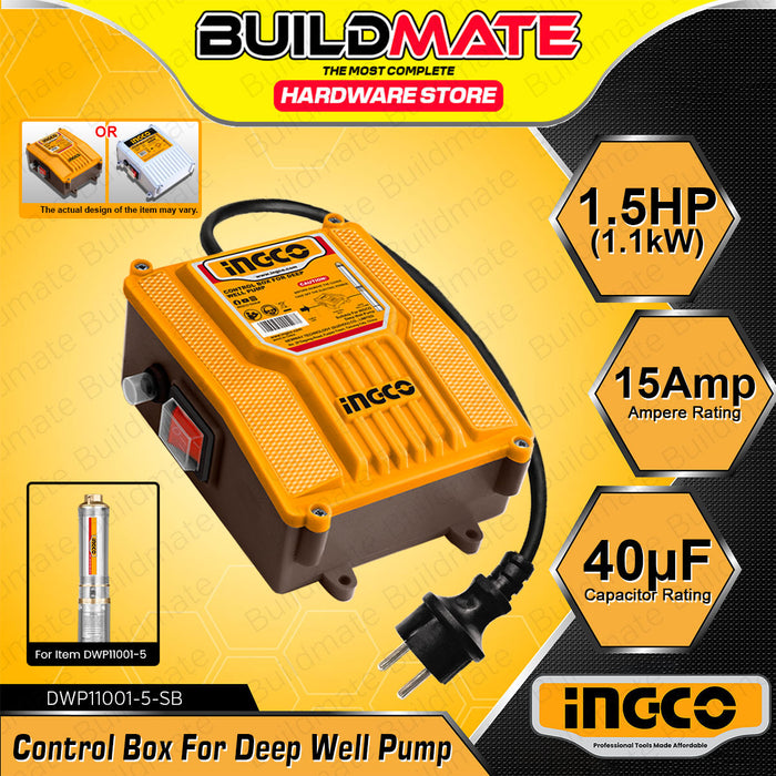 BUILDMATE Ingco Control Box for Deep Well Pump 1.5HP SPARE PARTS Replacement Pump Starter Box (For Item DWP11001-5) DWP11001-5-SB - IIT