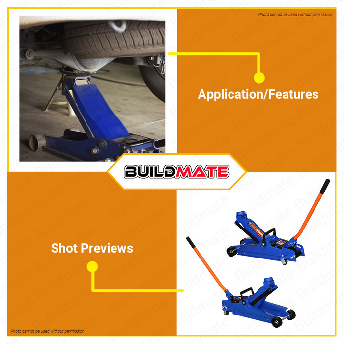 WADFOW 2.5 TONS Hydraulic Floor Jack 13.6KG Auto Repair Fast Lift Jack Trolley WHJ2525 BUILDMATE WHT