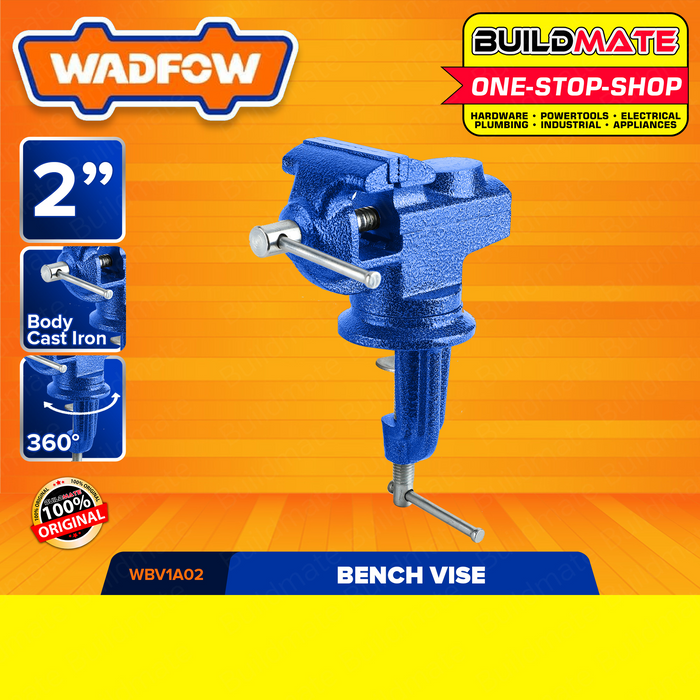 WADFOW Bench Vise 50mm 2" Inch With Anvil Body Cast Iron Hand Tools WBV1A02 •BUILDMATE• WHT