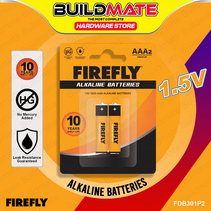 BUILDMATE Firefly Alkaline Batteries 1.5V 1200mAh AAA Non-Rechargeable Disposable Battery SOLD PER SET FDB301P2 / FDB301P4