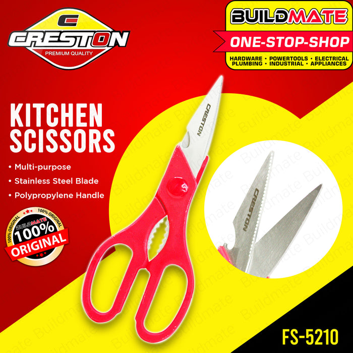 BUILDMATE Creston Kitchen Scissor 9" Inch Multi-Purpose Scissors Food Cooking Scissors Scrape Scissor Kitchen Scissor Shears Ultra Sharp Utility Scissors Meat Scissors Poultry Shears FS-5210 | FS5218 | 100% ORIGINAL / AUTHENTIC