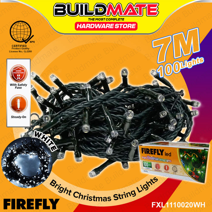 BUILDMATE Firefly LED Bright Christmas String Lights Dark Green Steady-On White / Warm White 100 Lights 7 Meters Indoor Decoration Fairy String Lighting