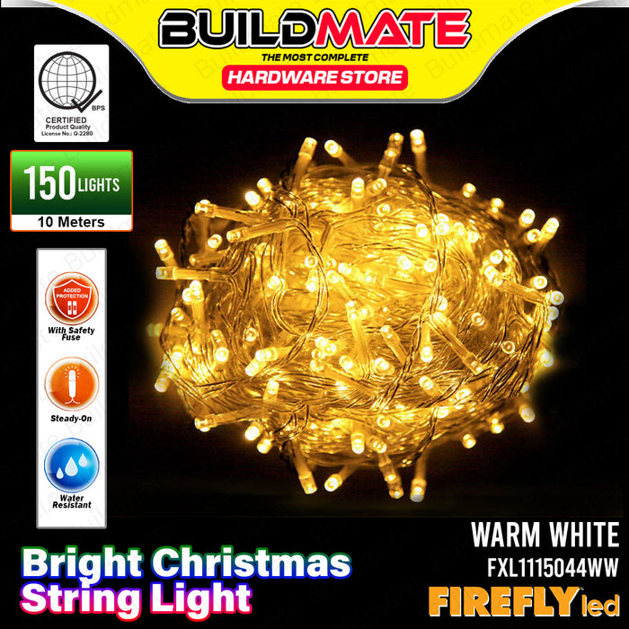 BUILDMATE Firefly LED Bright Christmas String Light Steady-On 150 Lights 10 Meters Indoor/Outdoor Decoration Fairy String Lighting for Christmas Tree