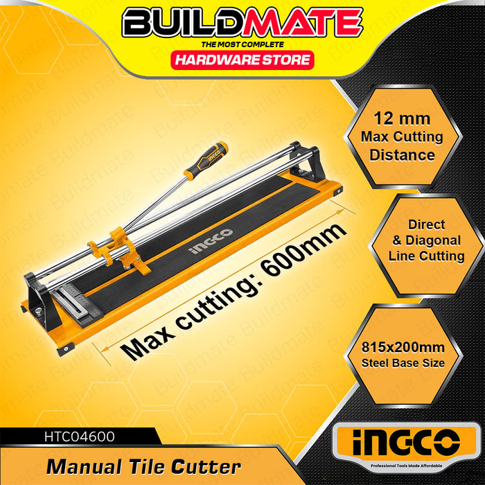 BUILDMATE Ingco Manual Tile Cutter 600mm Floor Tile Cutting Machine Hand Tools HTC04600