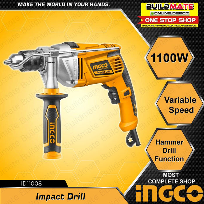 BUILDMATE Ingco 1100W 13mm Impact Drill Electric Hammer Drill