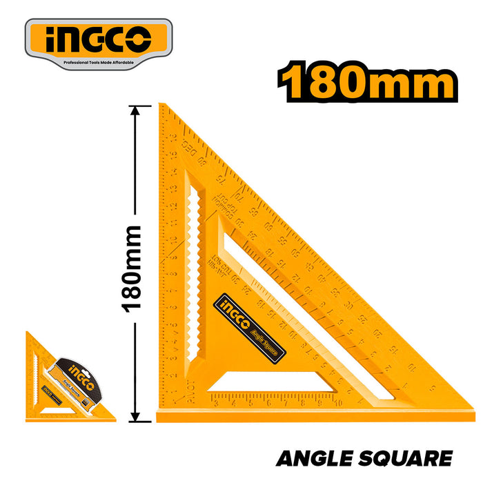 BUILDMATE Ingco Angle Square 7" Inch Triangular Ruler Speed Square Angle Protractor Triangle Measuring Tool SOLD PER PIECE HAS20201 / HAS20202 - IHT