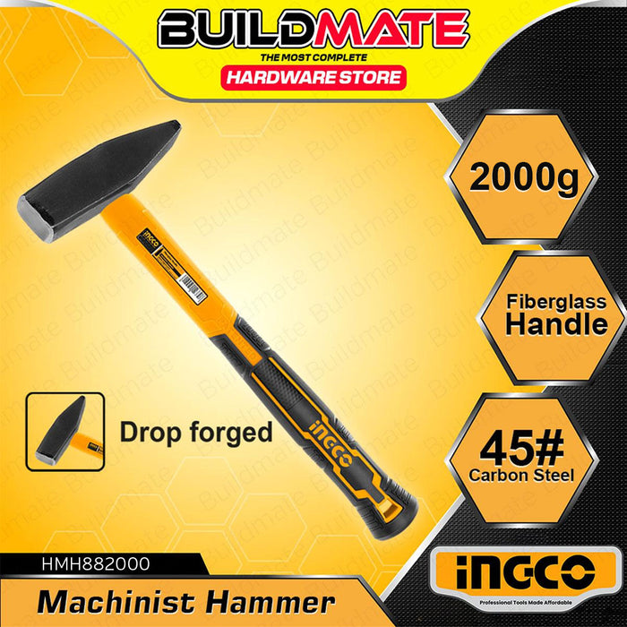 BUILDMATE Ingco Machinist Hammer Drop-forged Hammerhead 200g-1500g with Fiberglass Handle SOLD PER PIECE - IHT