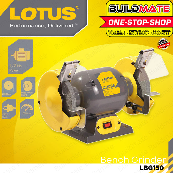 BUILDMATE Lotus 6" Inch Bench Grinder 150W with Grinding Wheel LBG150 LPT Lutos