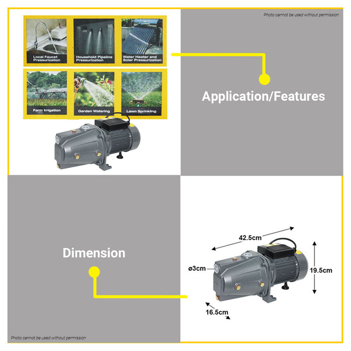 BUILDMATE Lotus Shallow Jet Pump 0.75HP - 1.5HP Water Transfer Shallow Well Booster Pump For Irrigation & Water Supply SOLD PER PIECE