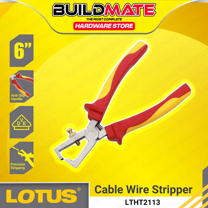 BUILDMATE Lotus VDE 1000V Electrical Insulated Wire Stripper 6" Inch Electrician Cable Stripping Cutting Tool LTHT2113 - LHT