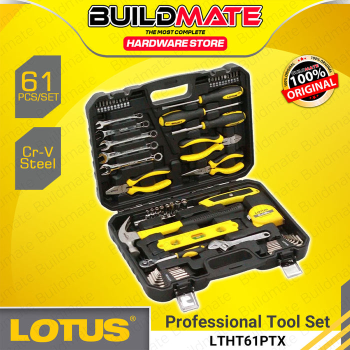 BUILDMATE Lotus 61pcs Professional Tool Set With Case Mixed Mechanic Auto Hand Repair Tool Kit LTHT61PTX