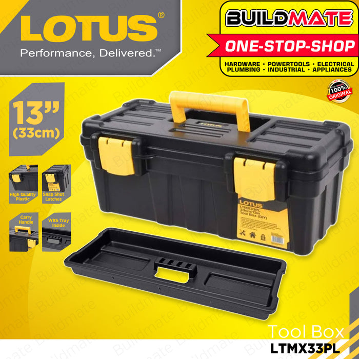 LOTUS 13"-20" Inches Tool Box (DIY) Organizer with Lock and Inner Tray 33cm-51cm Tool Storage & Shelving Heavy Duty for Car Motorcycle LTMX33PL | LTMX43PL | LTMX51PL •BUILDMATE•