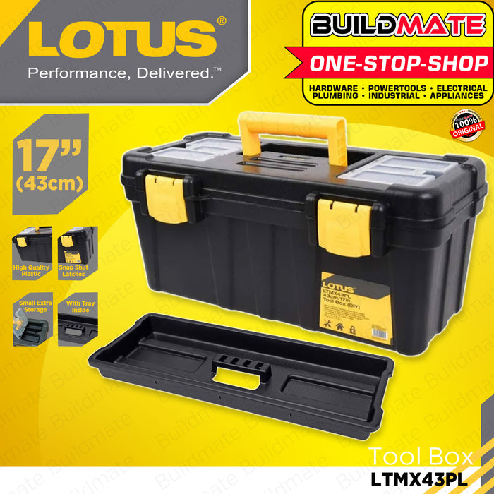 LOTUS 13"-20" Inches Tool Box (DIY) Organizer with Lock and Inner Tray 33cm-51cm Tool Storage & Shelving Heavy Duty for Car Motorcycle LTMX33PL | LTMX43PL | LTMX51PL •BUILDMATE•