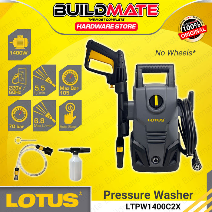 BUILDMATE Lotus Pressure Washer 1400W Car Washer Machine Power Spray Sprayer with Wheels LTPW1400X / without Wheels LTPW1400C2X - LPT