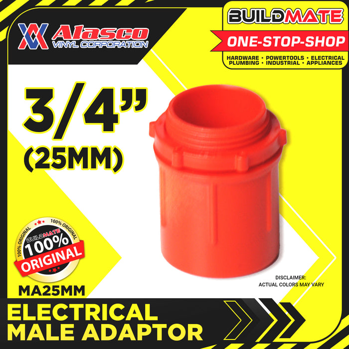 ALASCO 20mm-32mm Electrical Male Adaptor with Lock Nut 1/2", 3/4", 1" SOLD PER PIECE •BUILDMATE•