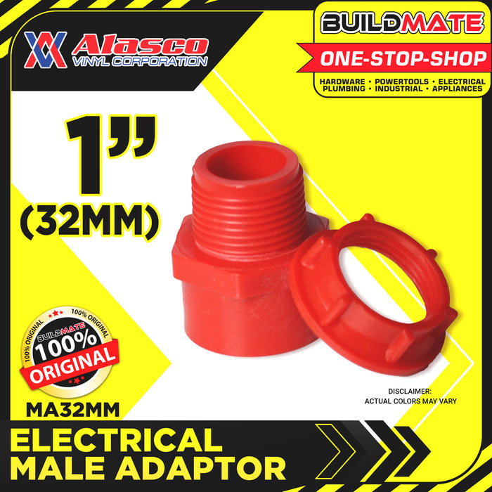 ALASCO 20mm-32mm Electrical Male Adaptor with Lock Nut 1/2", 3/4", 1" SOLD PER PIECE •BUILDMATE•