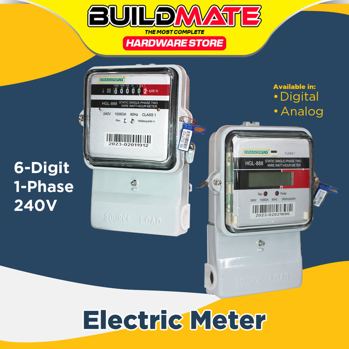 BUILDMATE Dragonfly Electronic kWh Meter Digital / Analog Electricity Consumption Power Usage Meter Submeter