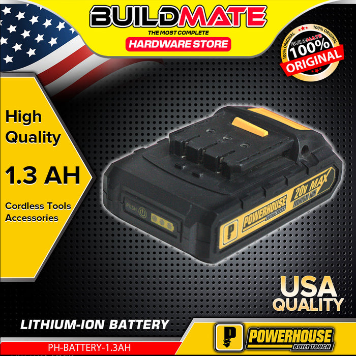 BUILDMATE Powerhouse Lithium-Ion Battery 1.3Ah Rechargeable Power Source Power Tool Accessories for Cordless Tools PH-BATTERY-1.3AH - PHPT