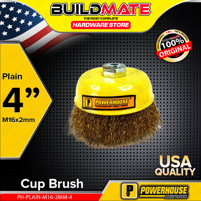 BUILDMATE Powerhouse 3" / 4" Cup Brush Plain / Twisted Rust Removal Polishing Cleaning Surface Preparation Wire Brushes  - PHHT