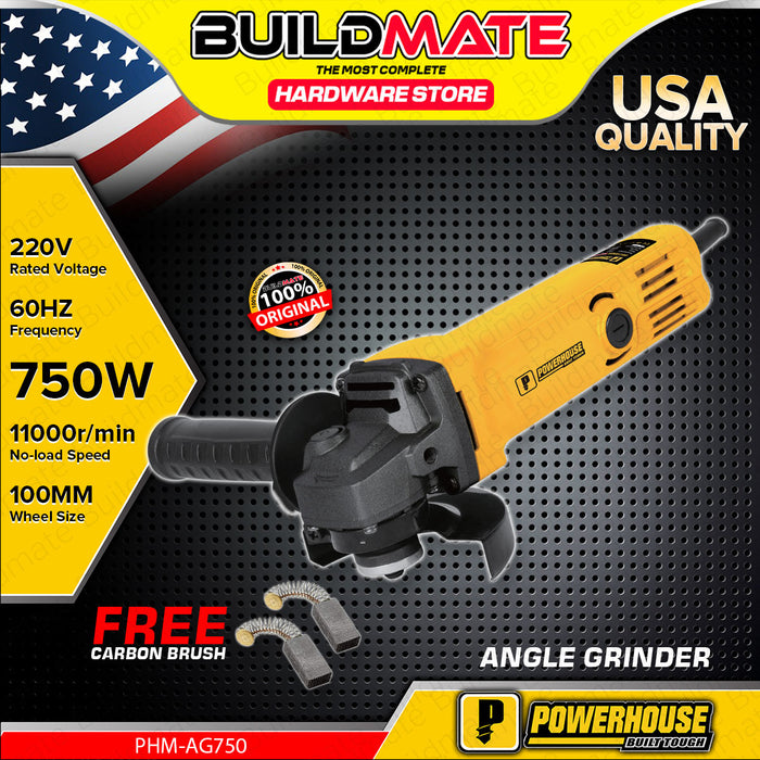 BUILDMATE Powerhouse Electric Angle Grinder 4" Inch 700W / 750W Wood Grinding Machine SOLD PER PIECE PHM-AG700 / PHM-AG750 - PHPT