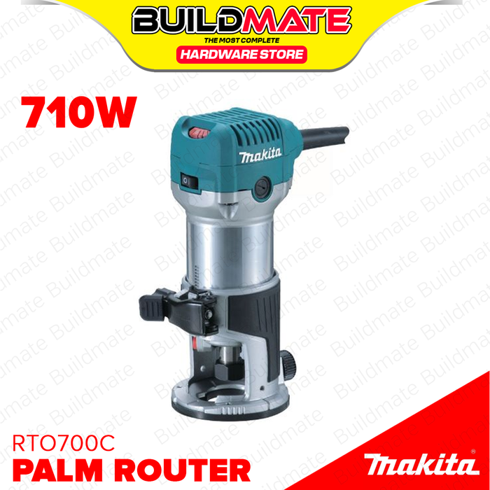 BUILDMATE Makita 710W Palm Router 1/4" Inch Variable Speed Edge Laminate Trimmer Engraving & Shaping Wood RTO700C