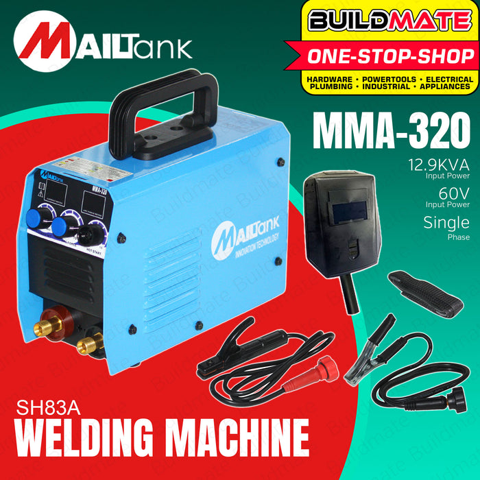 BUILDMATE Mailtank Inverter Welding Machine 320A Single Phase Portable Inverter Welder with Air Cooling Welding Tools SH83A MMA-320