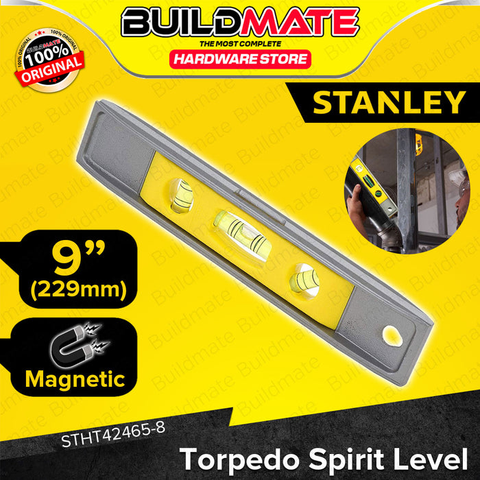 BUILDMATE Stanley Magnetic Torpedo Spirit Level 8" (200mm) / 9" (229mm) 3 Vials Spirit Level Compact Mini Bubble Handheld Leveling Tool