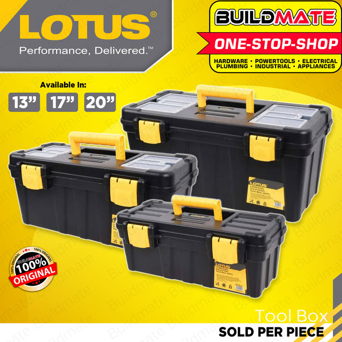 LOTUS 13"-20" Inches Tool Box (DIY) Organizer with Lock and Inner Tray 33cm-51cm Tool Storage & Shelving Heavy Duty for Car Motorcycle LTMX33PL | LTMX43PL | LTMX51PL •BUILDMATE•