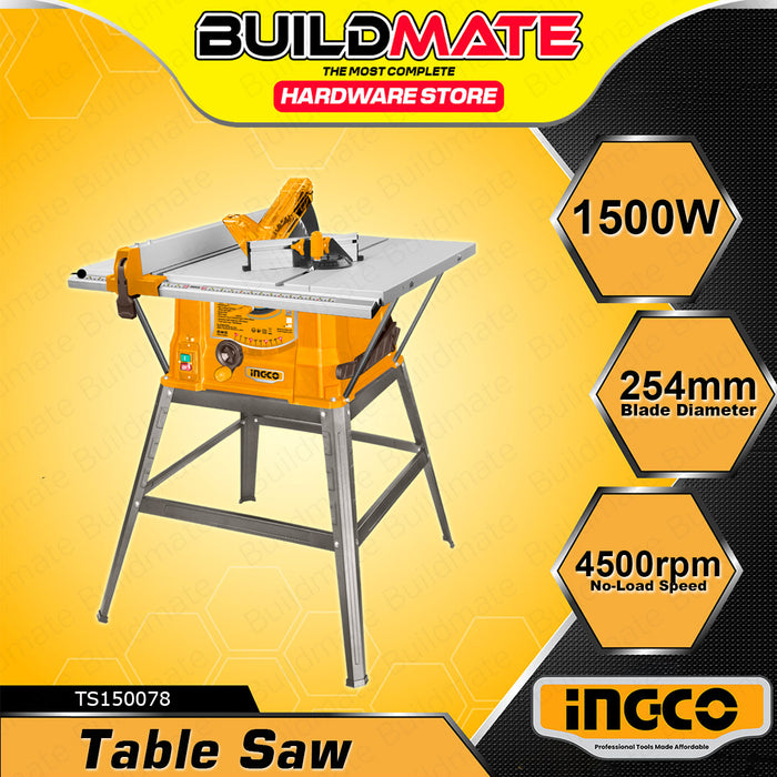 BUILDMATE Ingco Table Saw 1500W Woodworking Saw Wood Cutter Machine Power Tools TS15007 / TS150078 SOLD PER PIECE - IPT