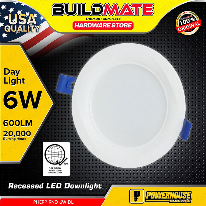 BUILDMATE Powerhouse / Lighthouse 6W 5" Inch Recessed Downlight / Panel LED Light Round Type Ceiling Light Warm White / Daylight - PHE