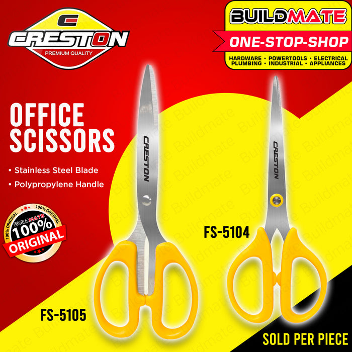 BUILDMATE Creston Stainless Office Scissor 7" Inch | 8" Inch [SOLD PER PIECE] Multi-Purpose Craft Scissors Great Grip Stainless Steel Comfort-Grip Sturdy Scissors for Office Home FS5104 | FS5105