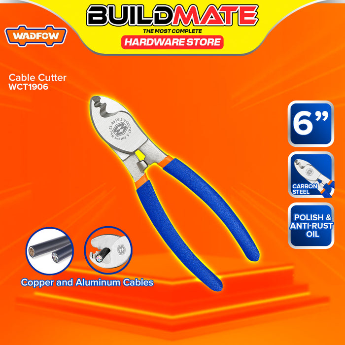 BUILDMATE Wadfow Cable Cutter 6"- 10" Inch Heavy Duty Electrical Wire Cutting Pliers Cable Snips Electrician Lineman Cutter - WHT