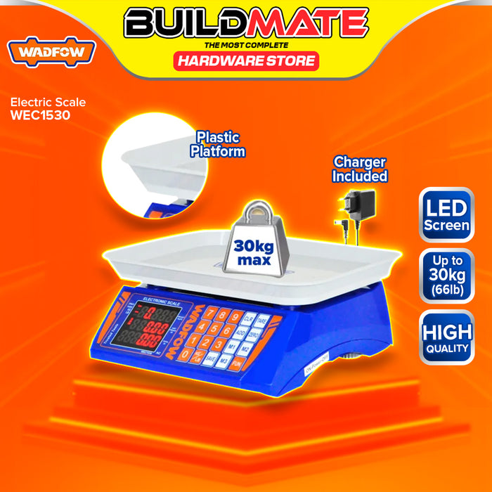 BUILDMATE Wadfow Electronic Scale 30kg Digital Kitchen Weighing Measuring Scale LED Double Display Timbangan WEC1530 - WPT