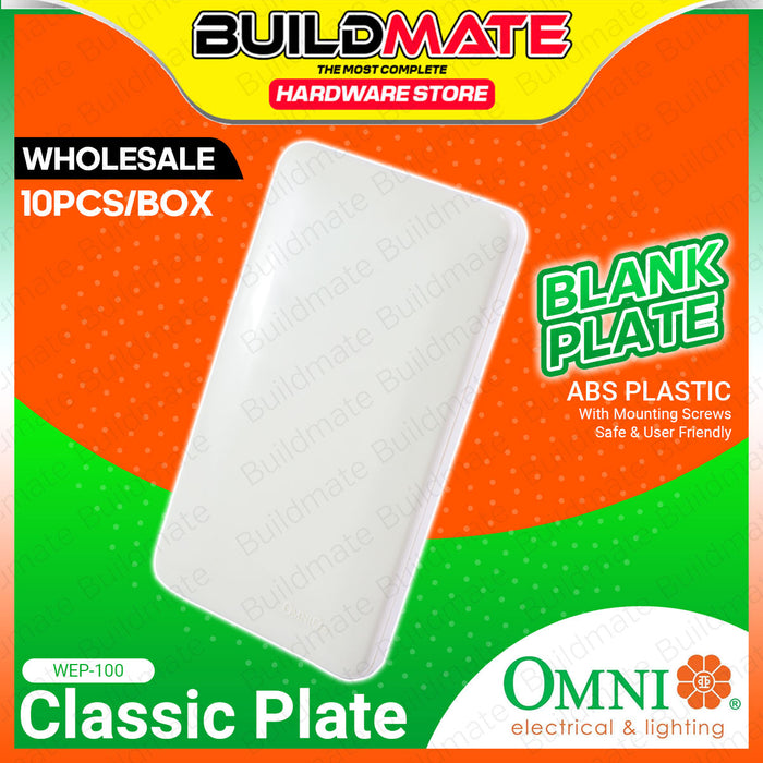 [WHOLESALE] BUILDMATE Omni 10pcs Electrical Blank Classic Plate ABS Wall Junction Box Outlet Cover Empty Gang Blanking Plate WEP-100