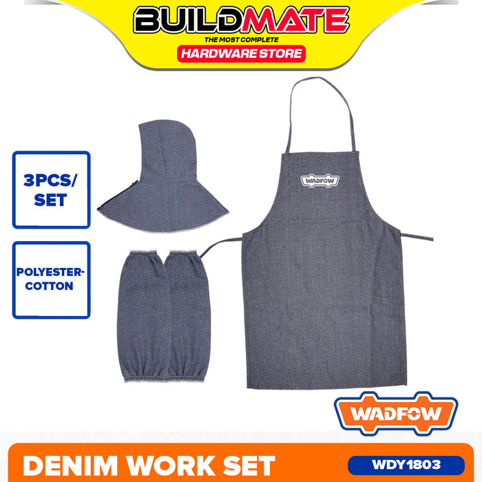 BUIILDMATE Wadfow 3PCS/SET Polyster and Cotton Work Apron, Sleeve And Denim Hat WDY1803 - WHT
