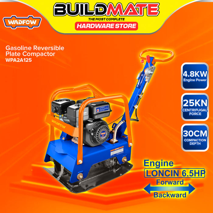 BUILDMATE Wadfow Gasoline Reversible Plate Compactor 127kg Gas Vibrating Plate Soil Compaction Machine WPA2A125 - WPT