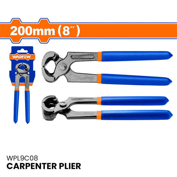 BUILDMATE Wadfow 8" Carpenter Pliers Multi-Purpose Nail Grip Puller Remover Tool End Nipper Claw Cutting Carpentry Plier - WHT