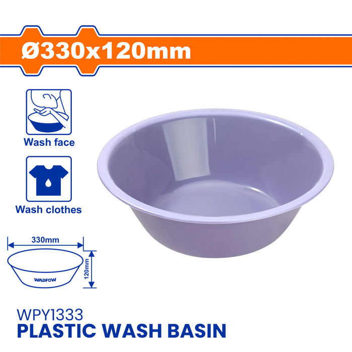 BUILDMATE Wadfow Round Plastic Wash Basin Cleaning Laundry Washing Bowl Pet Bath Tub Dish Palanggana Batya Storage Bucket Container - WHT