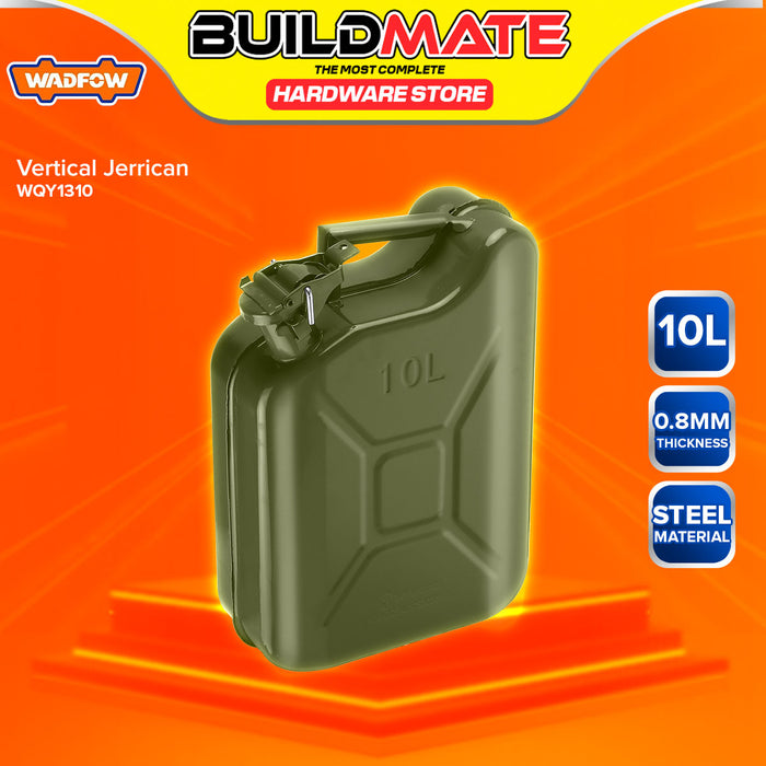 BUILDMATE Wadfow 10L / 20L Steel Vertical Jerrican Fuel Storage Cannister Jerry Can Gasoline Container Fuel Transport Jug Tank - WHT