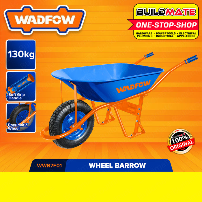 BUILDMATE Wadfow Wheel Barrow 130KG Pneumatic Wheel Garden Cart Wheelbarrow Heavy Duty Cart Wheel Barrow Garden Barrow Kartilya Utility Dump Cart