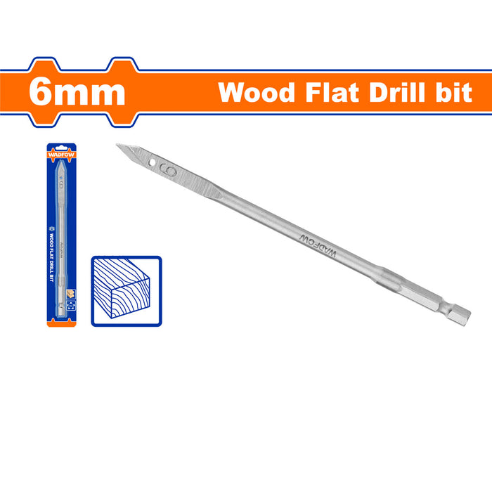 BUILDMATE Wadfow Flat Wood Drill Bit Ø6mm - Ø35mm Flat Head Spade Wide Tip Drill Bit Woodworking Drilling Bits SOLD PER PIECE - WHT