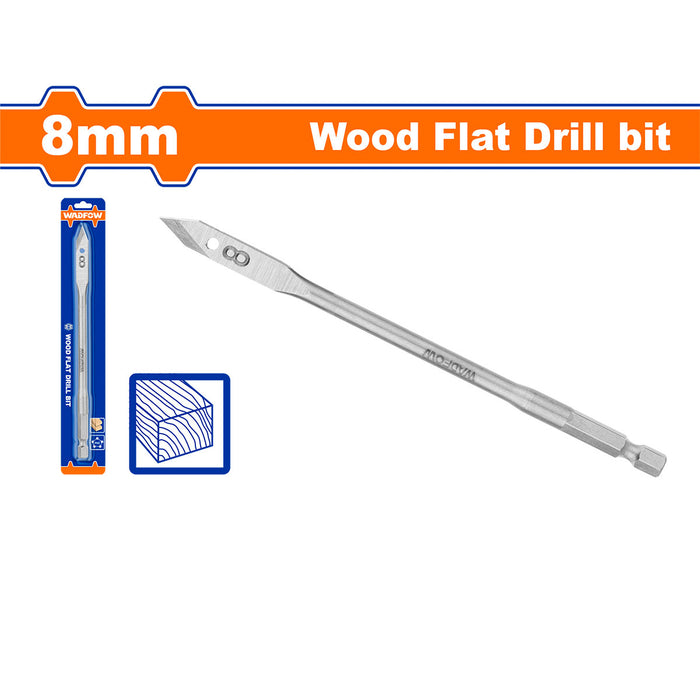 BUILDMATE Wadfow Flat Wood Drill Bit Ø6mm - Ø35mm Flat Head Spade Wide Tip Drill Bit Woodworking Drilling Bits SOLD PER PIECE - WHT