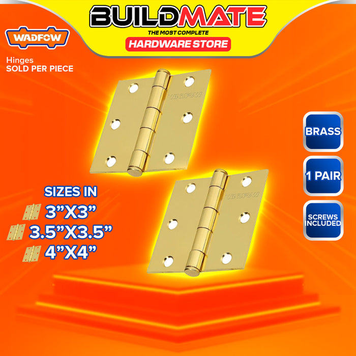 BUILDMATE Wadfow 2PCS/SET Pin Door Hinges Brass Plated Bisagra SOLD PER PIECE WYD3530 / WYD3535 / WYD3540 - WHT