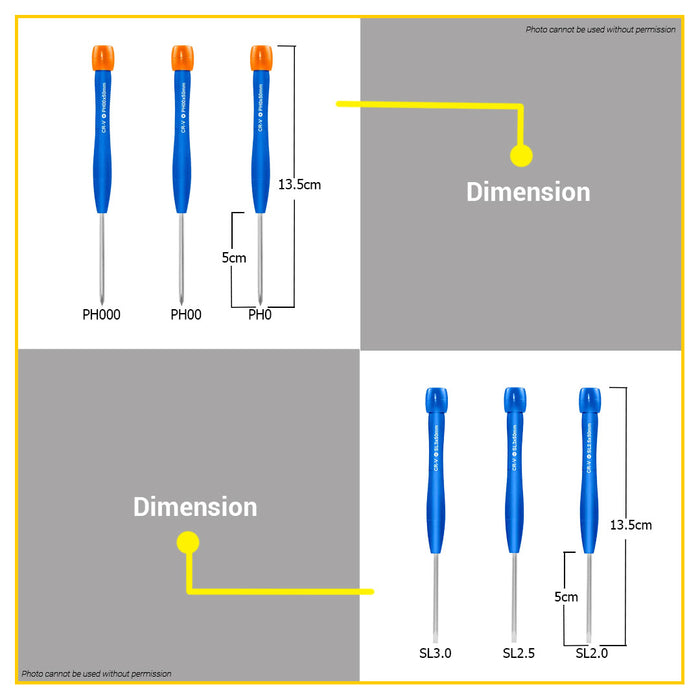 BUILDMATE Wadfow 6PCS/SET Precision Screwdriver Set Phillips Torx Flat for Small Repair WSS2B06 WHT