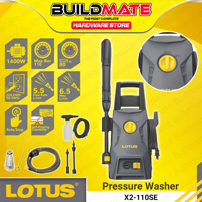 BUILDMATE Lotus Self-Priming High Pressure Washer 1400W Car Wash Power Machine Handheld Water Jet Pressure Spray X2-110SE - LPT