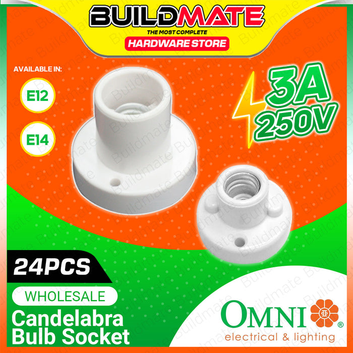 [WHOLESALE] BUILDMATE Omni 24pcs Candelabra Socket E12 / E14 Receptacle Ceiling Fixture Light Bulb Holder Socket SOLD PER SET