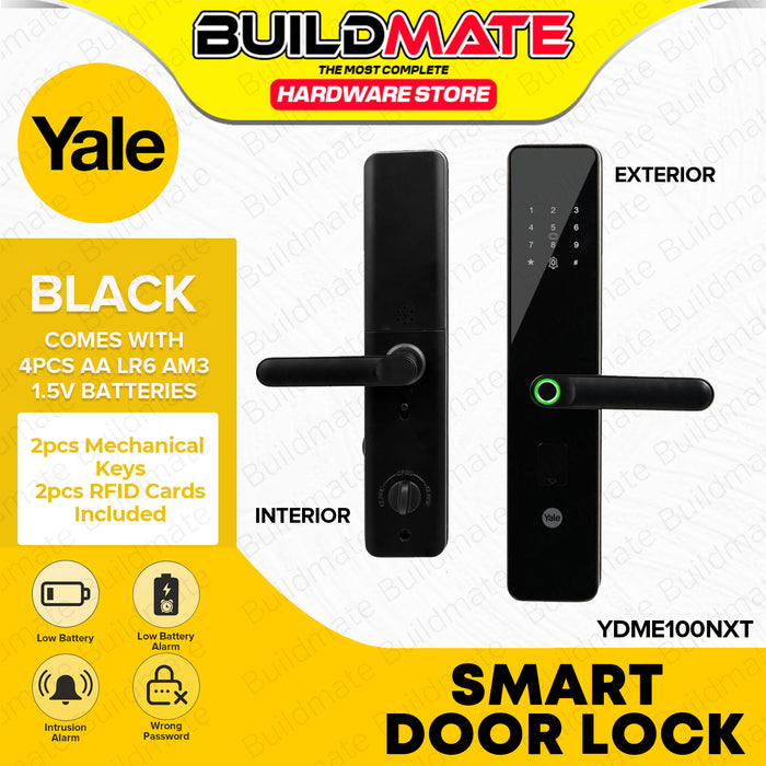 BUILDMATE Yale Smart Door Lock with Biometric, Pincode, RFID Card and Mechanical Keys for Home & Office Security YDME100 Nxt