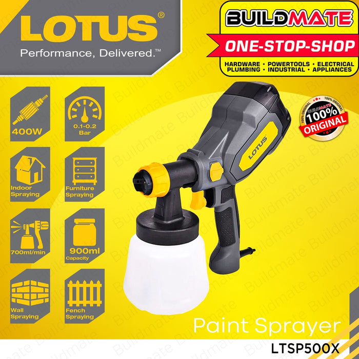 LOTUS HVLP Electric Paint Sprayer Gun Spray Gun 900ML 400W Power Painter LTSP500X •BUILDMATE•